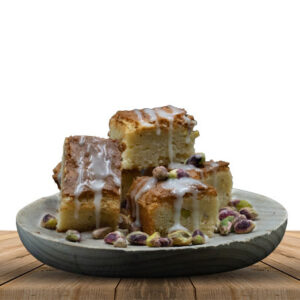 Brownie limon, pistacho y chocolate blanco